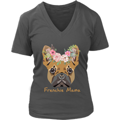 Frenchie Mama French Bulldog Mum Dog Lover District Womens V-Neck