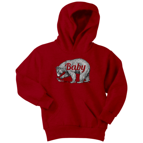 Baby Bear Funny Youth Hoodie Cute Creeper Family