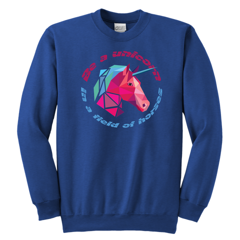 Be a unicorn in a field of horses Youth Crewneck Sweatshirt