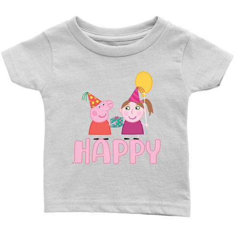 Peppa gives present for little girl Infant T-Shirt