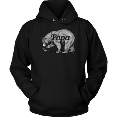 Mens Papa Bear Funny Shirts Dads Gift Idea Novelty Tees Family Unisex Hoodie