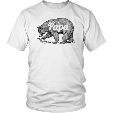 Mens Papa Bear Funny Shirts Dads Gift Idea Novelty Tees Family District Unisex Shirt