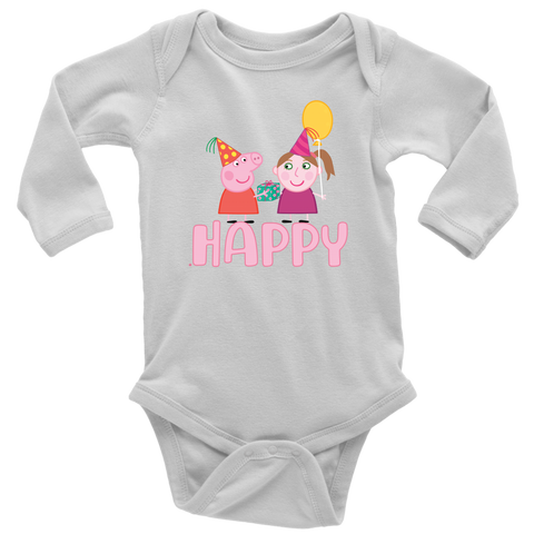 Peppa gives present for little girl Baby Bodysuit