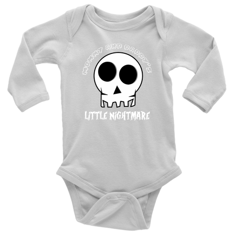 Mommy & Daddys Little Nightmare! Onepiece Long Sleeve Bodysuit