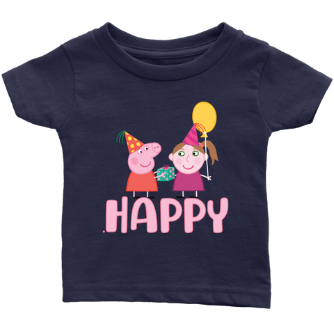 Peppa gives present for little girl Infant T-Shirt