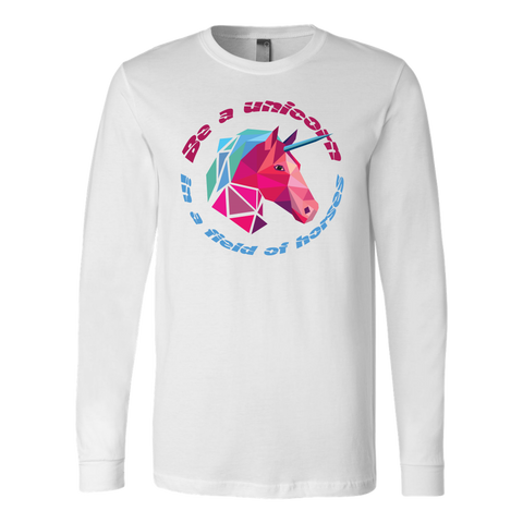 Be a unicorn in a field of horses Canvas Long Sleeve Shirt