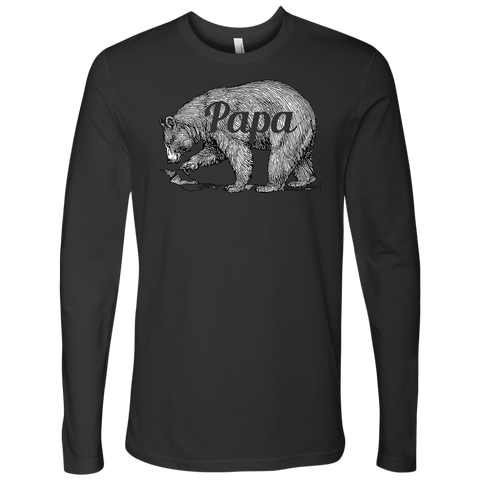 Mens Papa Bear Funny Shirts Dads Gift Idea Novelty Tees Family Long Sleeve