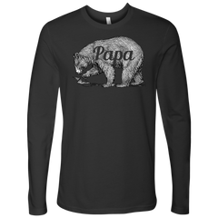 Mens Papa Bear Funny Shirts Dads Gift Idea Novelty Tees Family Long Sleeve