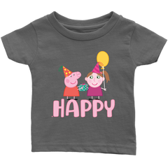 Peppa gives present for little girl Infant T-Shirt