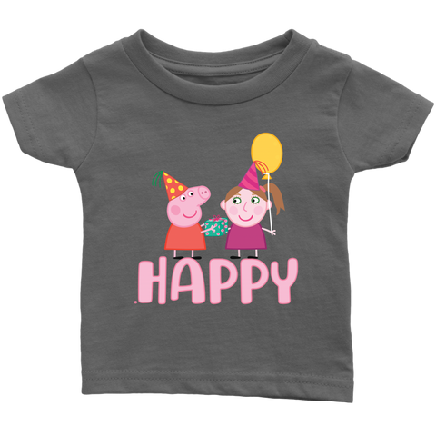 Peppa gives present for little girl Infant T-Shirt