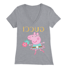 Peppa Funny Shirt Bella Womens V-Neck