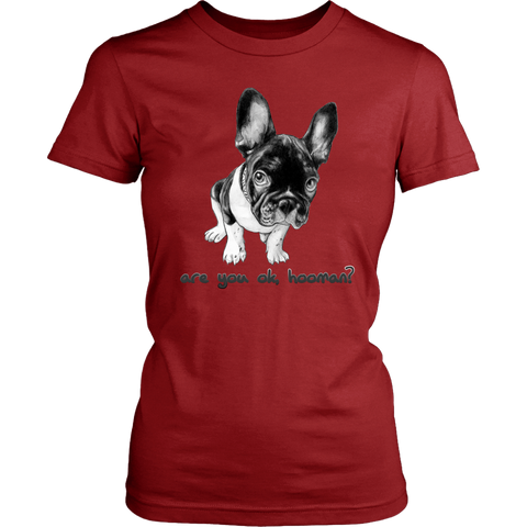 French Bulldog Shirt Frenchie T-Shirt Are You OK Hooman District Womens Shirt