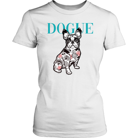 French Bulldog Shirt Frenchie T-Shirt Dog Lover Vogue District Womens Shirt