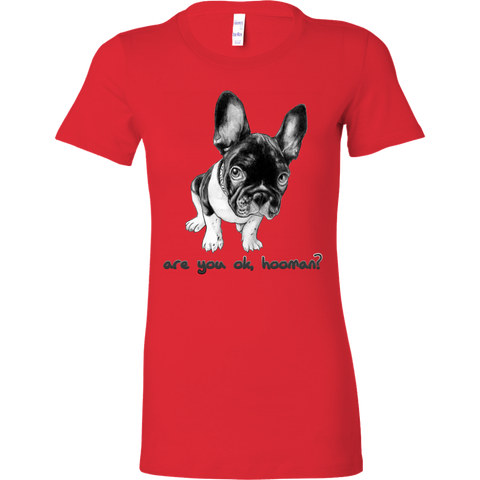 French Bulldog Shirt Frenchie T-Shirt Are You OK Hooman Bella Womens Shirt