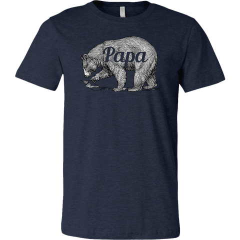 Mens Papa Bear Funny Shirts Dads Gift Idea Novelty Tees Family Canvas Shirt