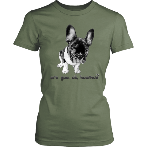 French Bulldog Shirt Frenchie T-Shirt Are You OK Hooman District Womens Shirt