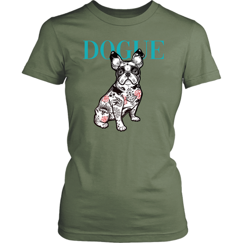 French Bulldog Shirt Frenchie T-Shirt Dog Lover Vogue District Womens Shirt