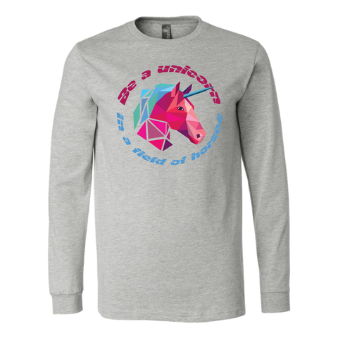 Be a unicorn in a field of horses Canvas Long Sleeve Shirt