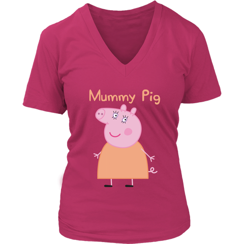 Mummy Pig Womens V-Neck