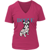 Image of French Bulldog Shirt Frenchie T-Shirt Dog Lover Vogue District Womens V-Neck