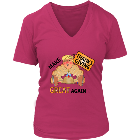 Make Thanksgiving Great Again Womens V-Neck