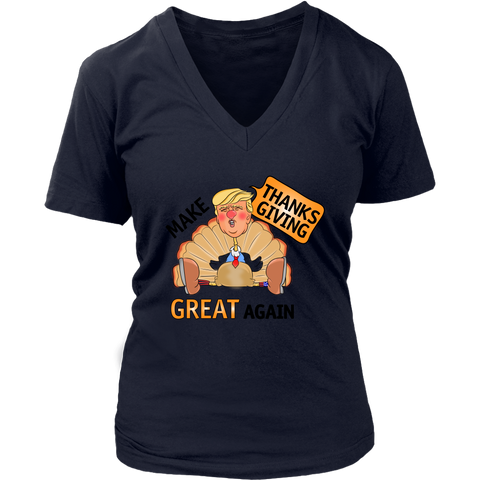 Make Thanksgiving Great Again Womens V-Neck