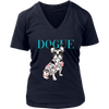 Image of French Bulldog Shirt Frenchie T-Shirt Dog Lover Vogue District Womens V-Neck