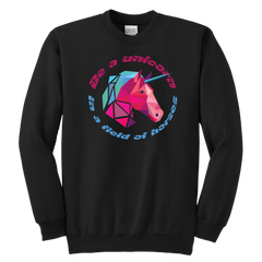 Be a unicorn in a field of horses Youth Crewneck Sweatshirt