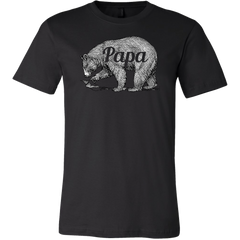 Mens Papa Bear Funny Shirts Dads Gift Idea Novelty Tees Family Canvas Shirt