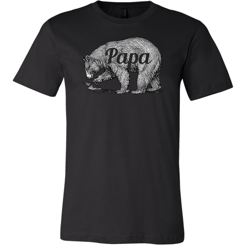 Mens Papa Bear Funny Shirts Dads Gift Idea Novelty Tees Family Canvas Shirt