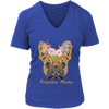 Image of Frenchie Mama French Bulldog Mum Dog Lover District Womens V-Neck