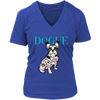 Image of French Bulldog Shirt Frenchie T-Shirt Dog Lover Vogue District Womens V-Neck