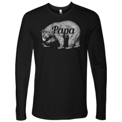 Mens Papa Bear Funny Shirts Dads Gift Idea Novelty Tees Family Long Sleeve