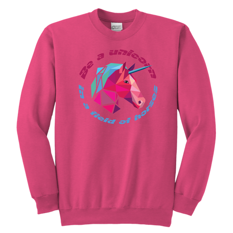 Be a unicorn in a field of horses Youth Crewneck Sweatshirt