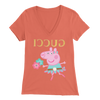 Image of Peppa Funny Shirt Bella Womens V-Neck