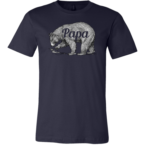 Mens Papa Bear Funny Shirts Dads Gift Idea Novelty Tees Family Canvas Shirt