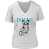 Image of French Bulldog Shirt Frenchie T-Shirt Dog Lover Vogue District Womens V-Neck