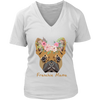 Image of Frenchie Mama French Bulldog Mum Dog Lover District Womens V-Neck