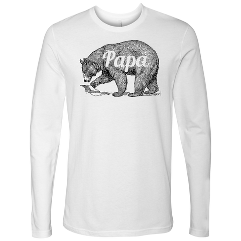 Mens Papa Bear Funny Shirts Dads Gift Idea Novelty Tees Family Long Sleeve