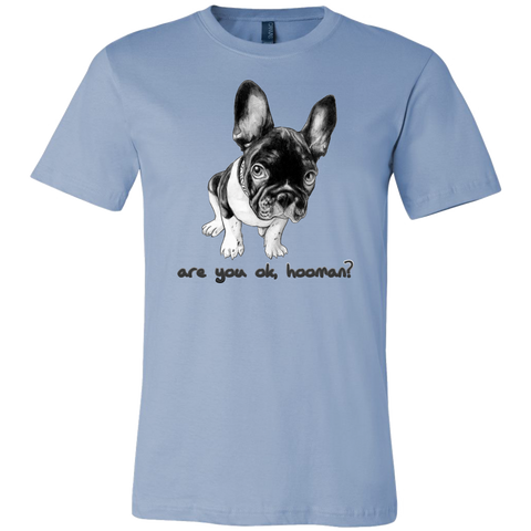 French Bulldog Shirt Frenchie T-Shirt Are You OK Hooman Canvas Mens Shirt