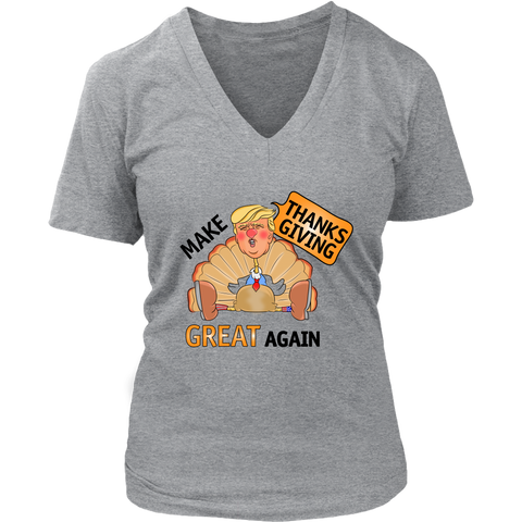 Make Thanksgiving Great Again Womens V-Neck