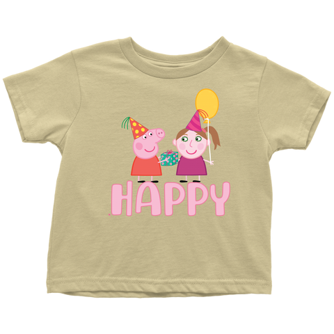 Peppa gives present for little girl Toddler T-Shirt