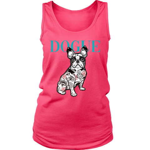 French Bulldog Shirt Frenchie T-Shirt Dog Lover Vogue District Womens Tank