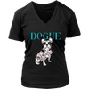 Image of French Bulldog Shirt Frenchie T-Shirt Dog Lover Vogue District Womens V-Neck