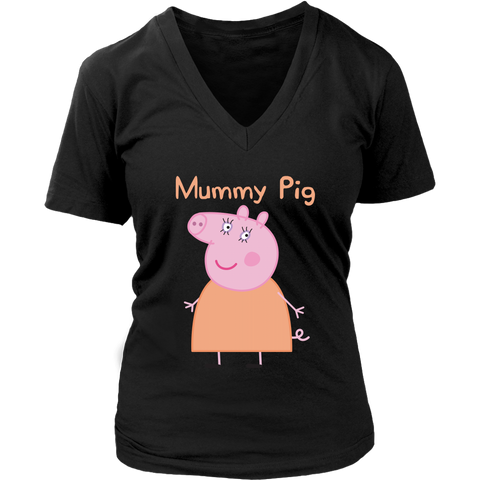 Mummy Pig Womens V-Neck