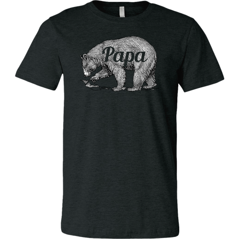 Mens Papa Bear Funny Shirts Dads Gift Idea Novelty Tees Family Canvas Shirt