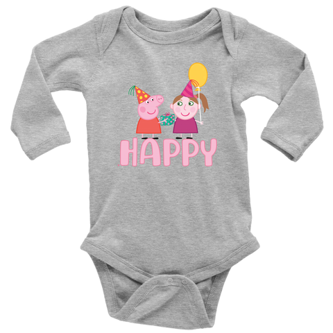 Peppa gives present for little girl Baby Bodysuit