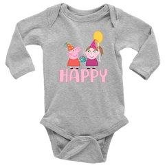 Peppa gives present for little girl Baby Bodysuit