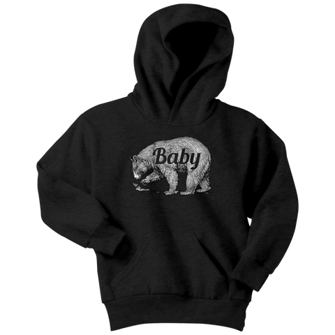 Baby Bear Funny Youth Hoodie Cute Creeper Family