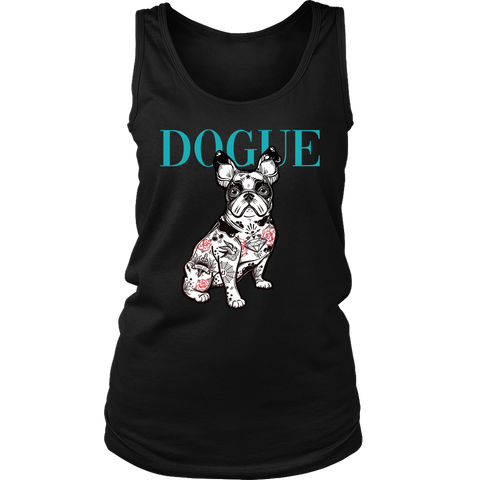 French Bulldog Shirt Frenchie T-Shirt Dog Lover Vogue District Womens Tank